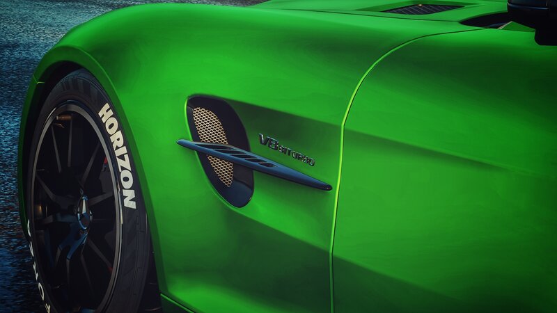 Green Sports Car — Dramatic, 3d Render, Tire