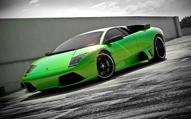 Green Sports Car — Dramatic, Afternoon, Photograph