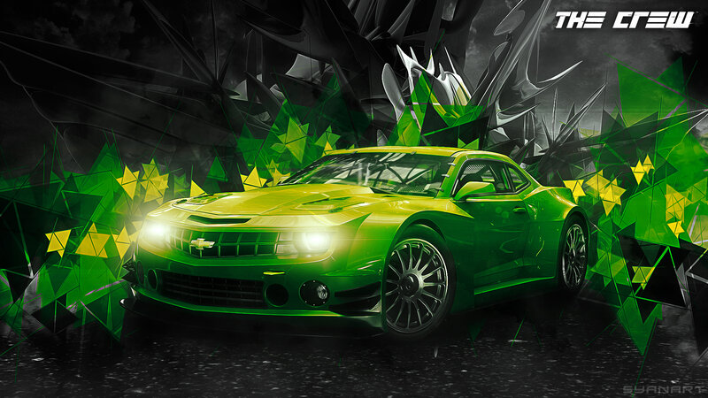Green Sports Car — Dramatic, Digital Art, Graffiti