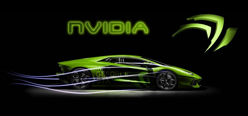 Green Sports Car — Dramatic, Digital Art, Logo