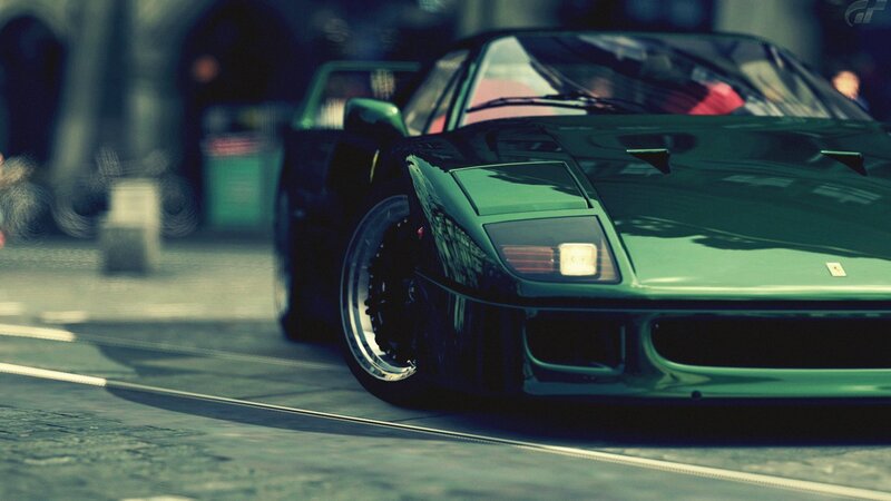 Green Sports Car — Dramatic, Digital Art, Road