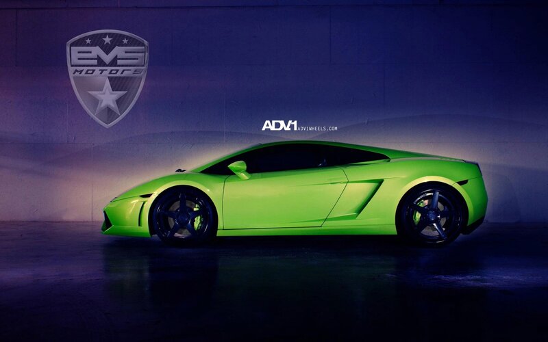 Green Sports Car — Dramatic, Night, Photograph, Wall