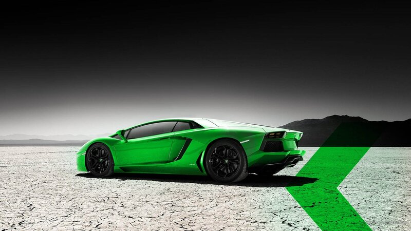 Green Sports Car — Dramatic, Photograph, Desert