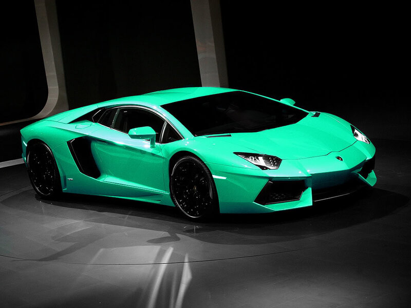 Green Sports Car — Dramatic, Photograph, Showroom