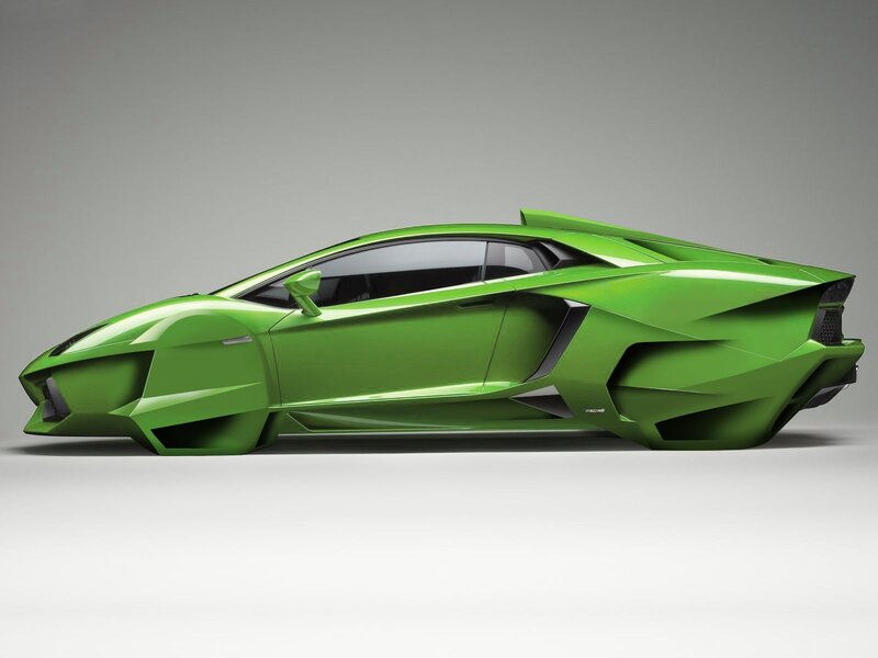 Green Sports Car — Dramatic, Photograph, Side View