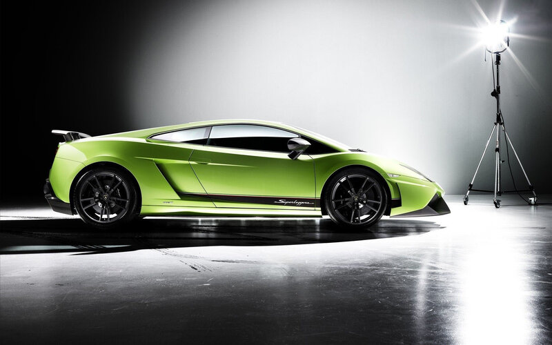 Green Sports Car — Dramatic, Photograph