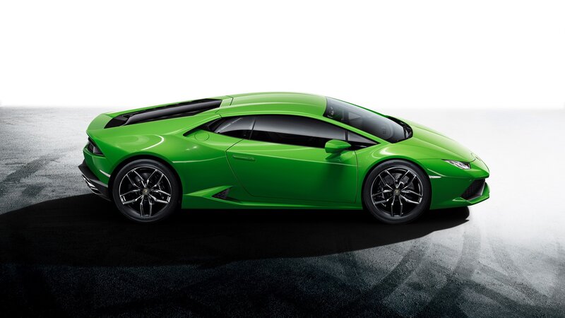 Green Sports Car — Dramatic, Photograph, Wheel, Side Mirror