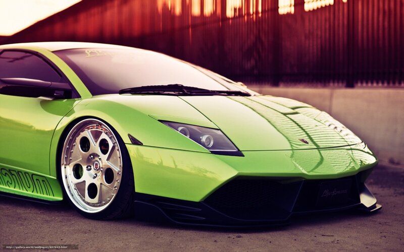 Green Sports Car — Dramatic, Sunset, Photograph, Car Wheel