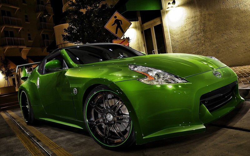 Green Sports Car — Dramatic
