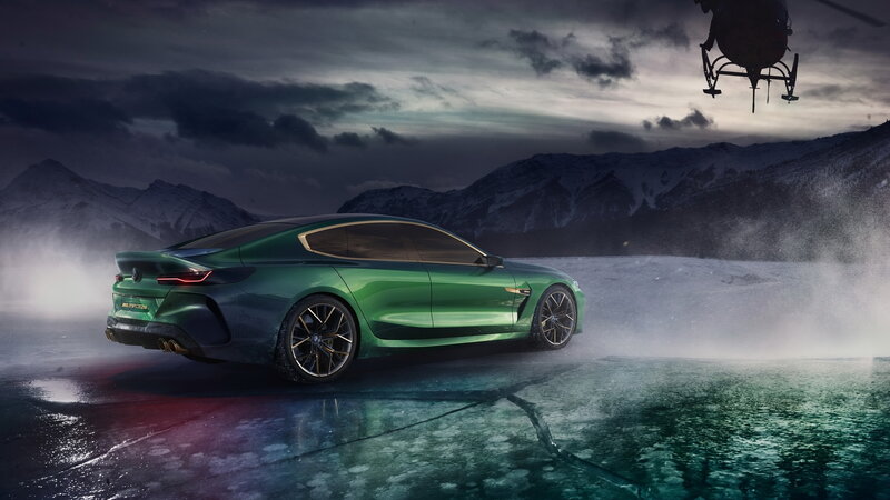 Green Sports Car — Dramatic, Winter