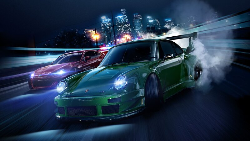 Green Sports Car Drifting — Dramatic