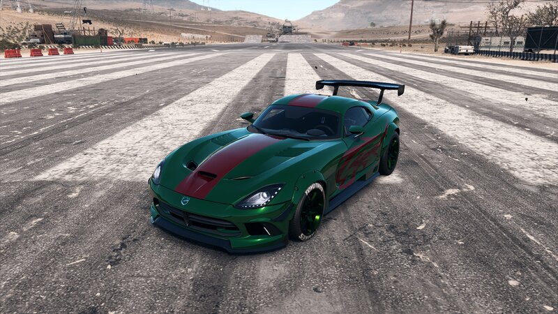 Green Sports Car — Dry, Open