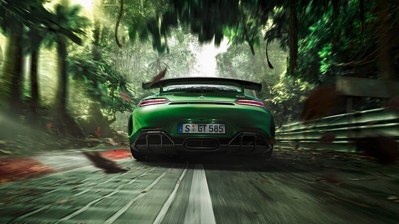 Green Sports Car — Dynamic, Afternoon, Digital Art