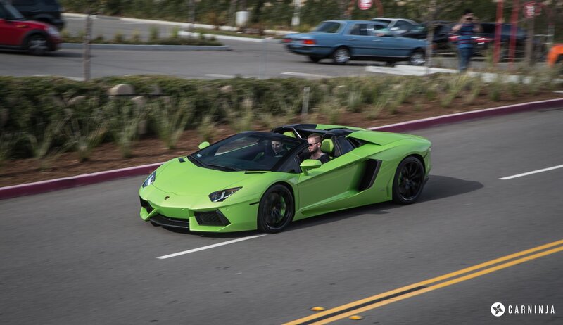 Green Sports Car — Dynamic, Afternoon, Photograph, People