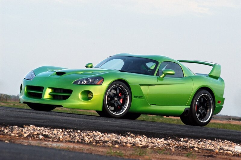 Green Sports Car — Dynamic, Afternoon, Photograph, Road