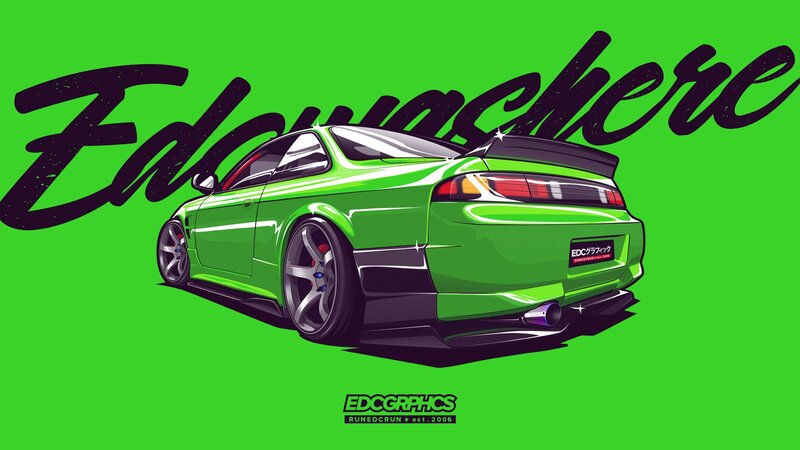 Green Sports Car — Dynamic, Digital Art