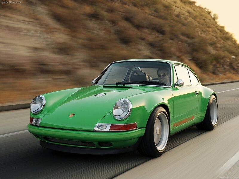 Green Sports Car — Dynamic, Sunset, Photograph