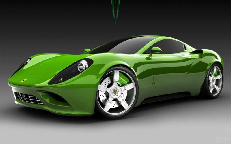Green Sports Car — Dynamic