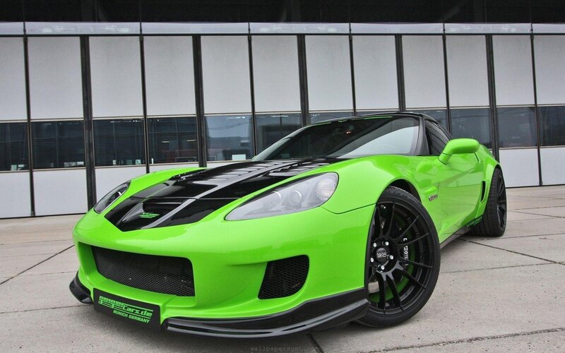 green sports car exterior