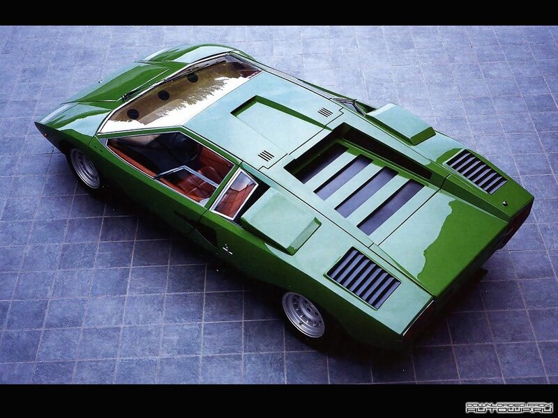 green sports car from above