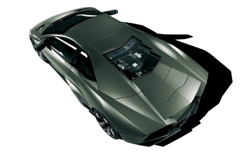 green sports car from above