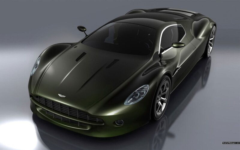 green sports car from above