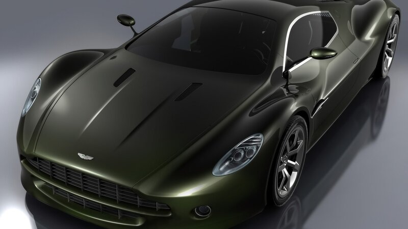 green sports car front view