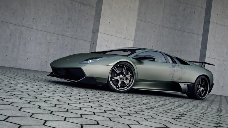Green Sports Car — Gray, Dramatic, 3d Render