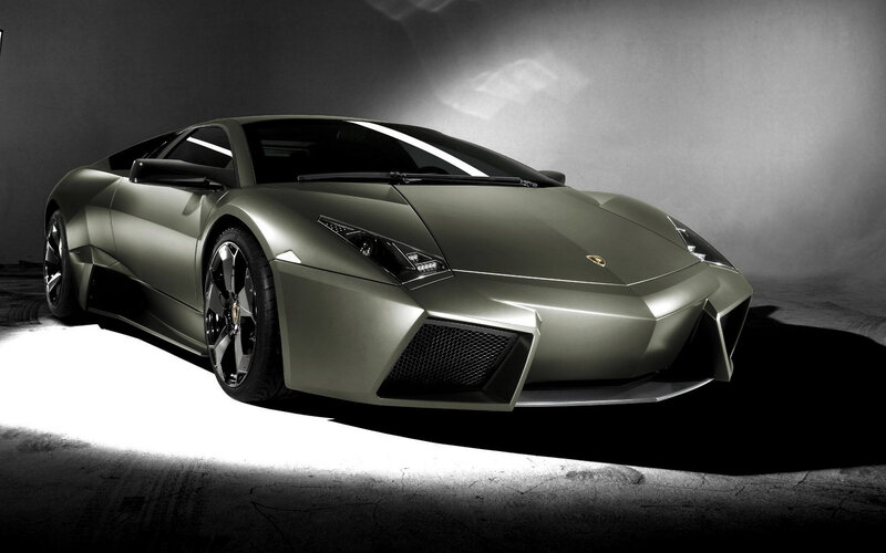 Green Sports Car — Gray, Dramatic, Photograph, Studio Lighting