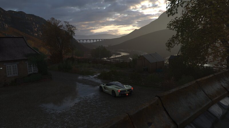 Green Sports Car — Gray, Serene
