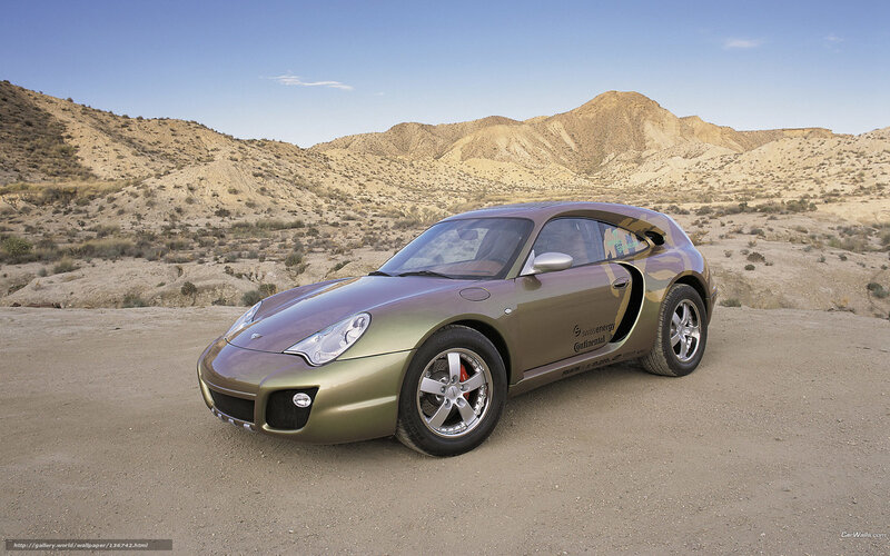 green sports car in desert