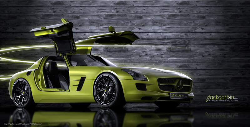 Green Sports Car — Lime Green, Dramatic, 3d Render, Car Door
