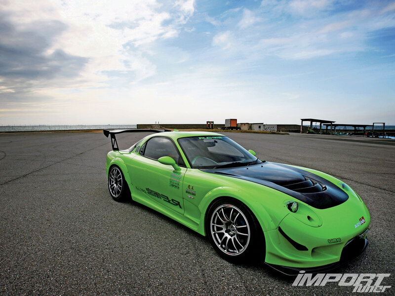 Green Sports Car — Lime Green, Dramatic, Afternoon