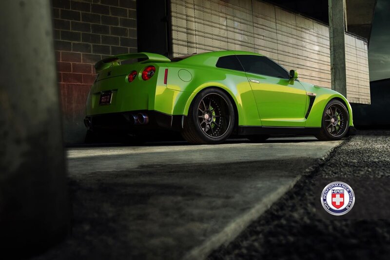 Green Sports Car — Lime Green, Dramatic, Photograph, Concrete Floor