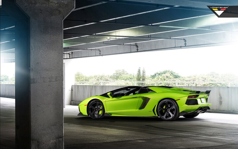 Green Sports Car — Lime Green, Dramatic, Photograph, Concrete Pillar
