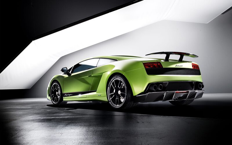 Green Sports Car — Lime Green, Dramatic, Photograph, Studio Light
