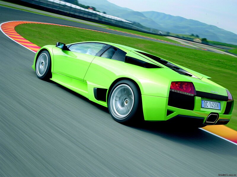 Green Sports Car — Lime Green, Dynamic, Afternoon