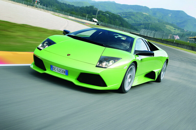 Green Sports Car — Lime Green, Dynamic