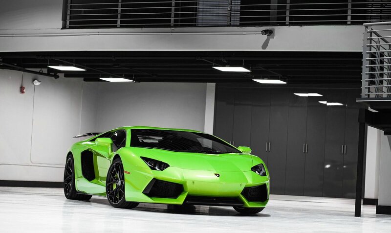 Green Sports Car — Lime Green, Modern