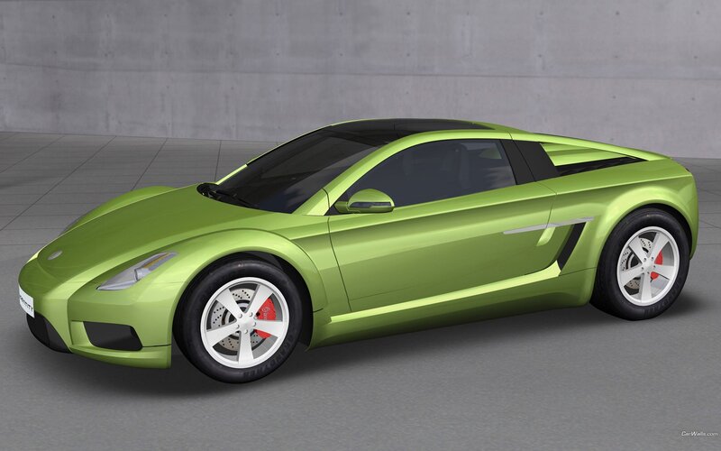 Green Sports Car — Lime Green, Neutral, 3d Render