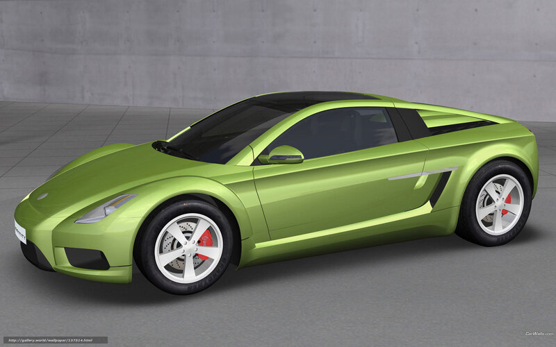 Green Sports Car — Lime Green, Neutral