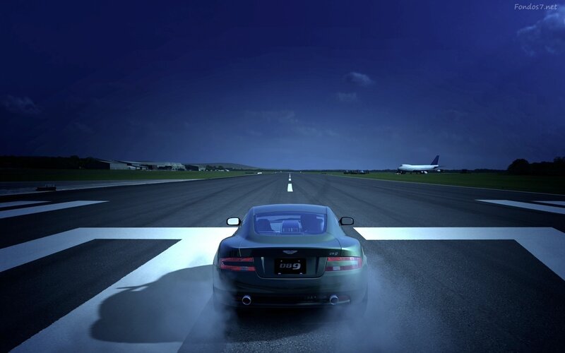 Green Sports Car on Runway