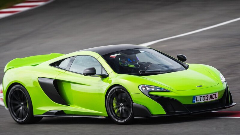 Green Sports Car on Track — Lime Green