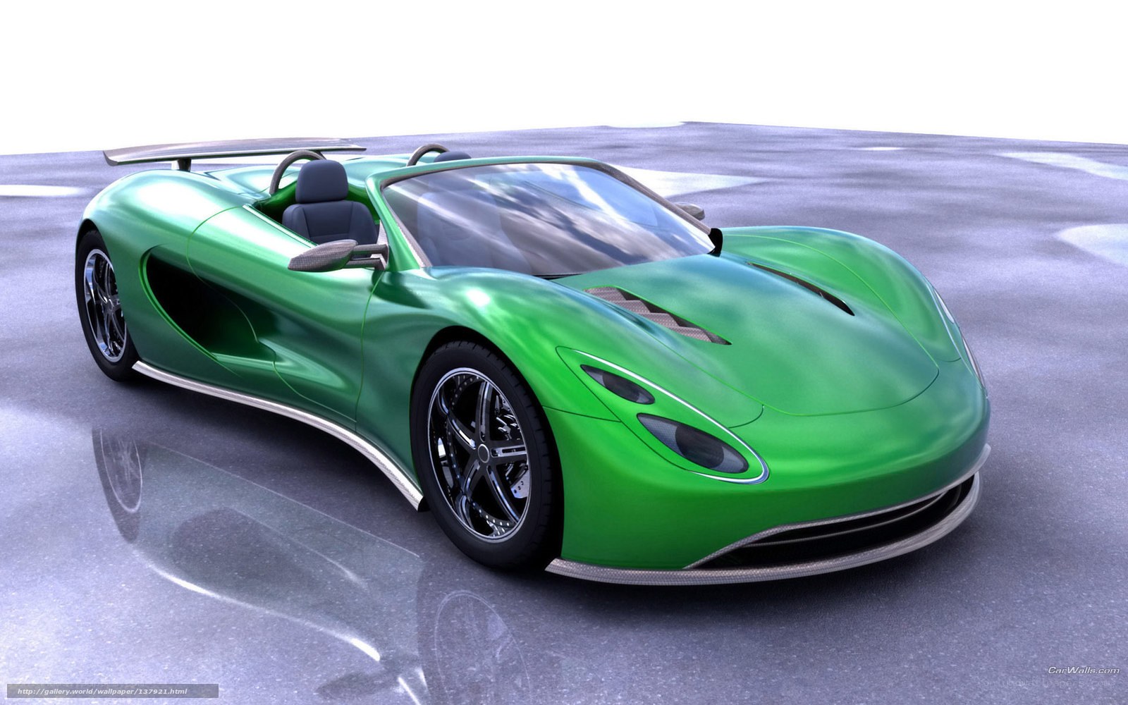 green sports car on track