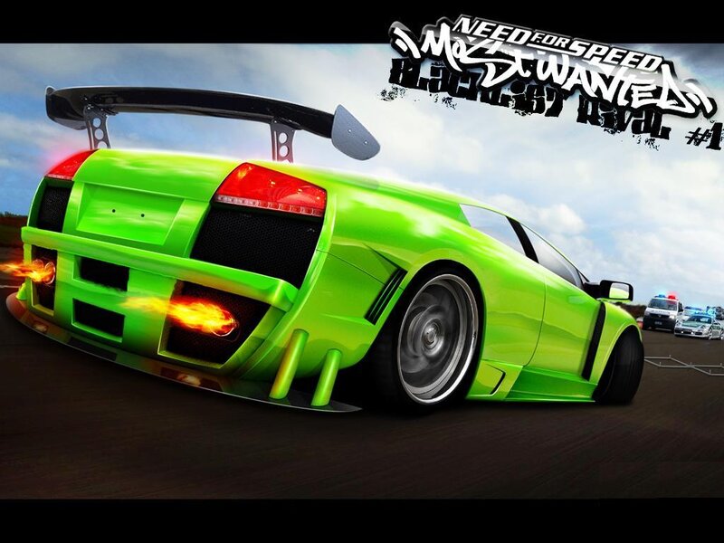 Green sports car racing