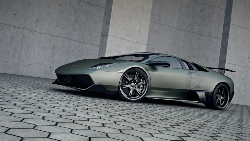 Green Sports Car — Rear Wing