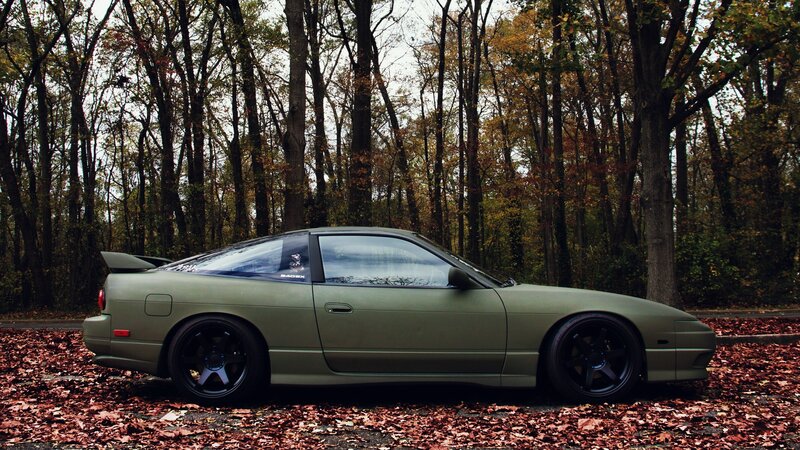 Green Sports Car — Serene, Autumn, Photograph