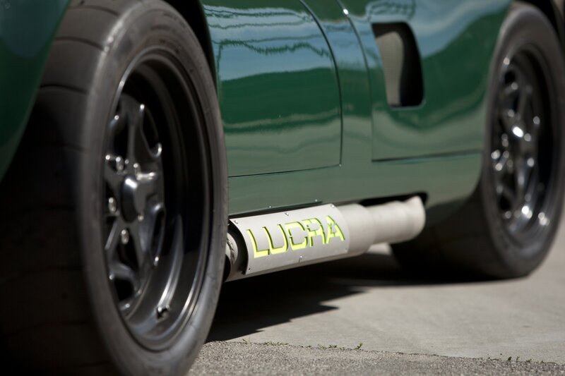 Green sports car side view