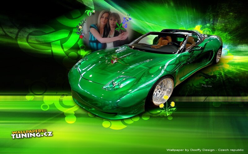 green sports car wallpaper