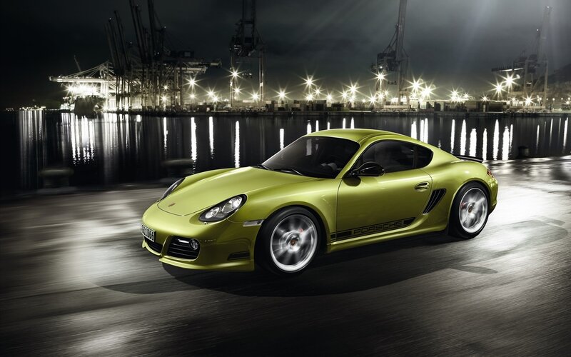 Green Sports Car — Yellow-green, Dramatic